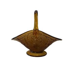 Vintage Tiara Large Amber Basket